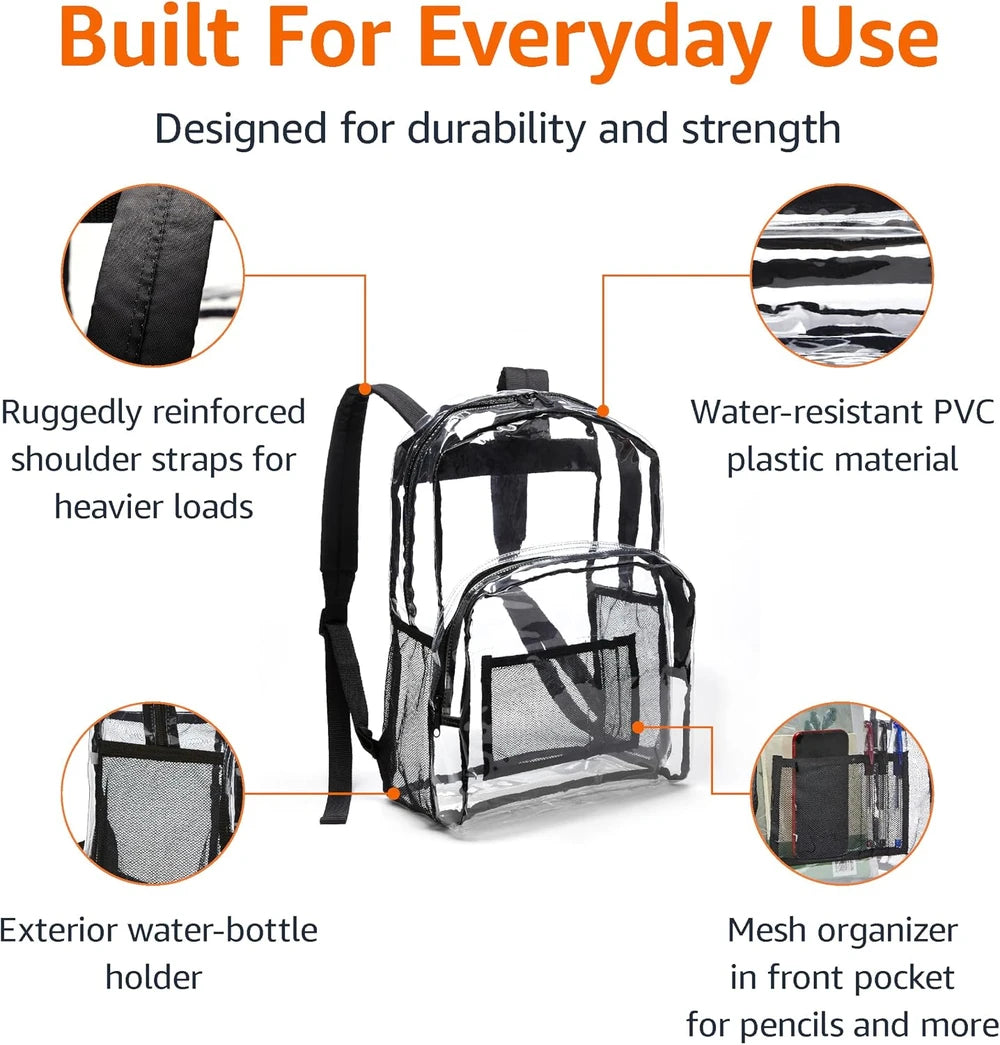 Transparent Clear School Backpack