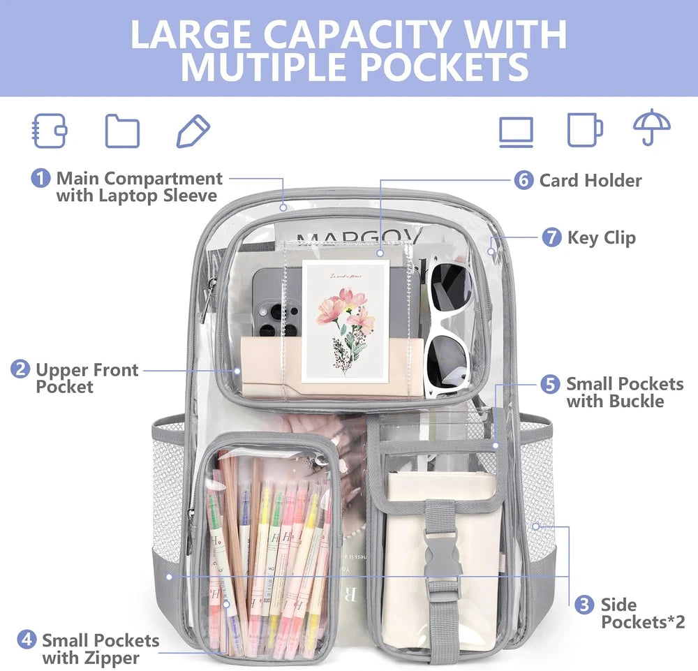 Heavy Duty Transparent School Backpack