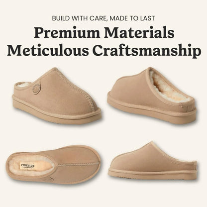 Genuine Suede Shearling Clog Slippers