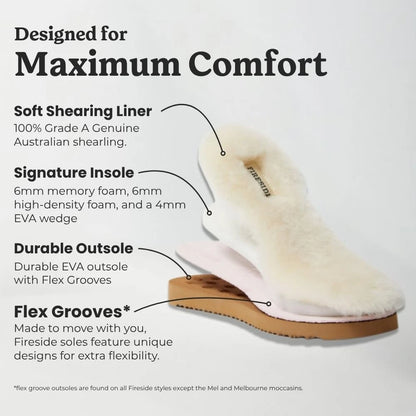 Genuine Suede Shearling Clog Slippers
